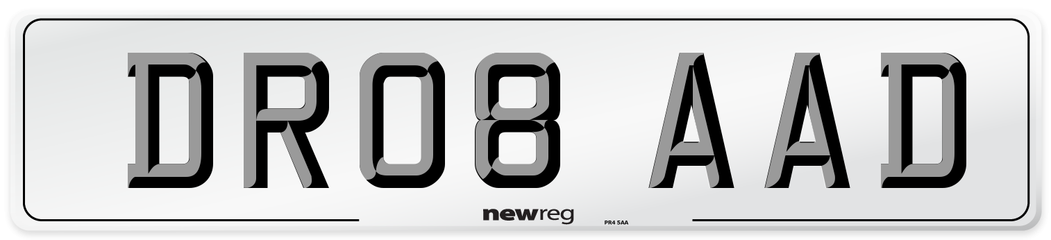 DR08 AAD Number Plate from New Reg